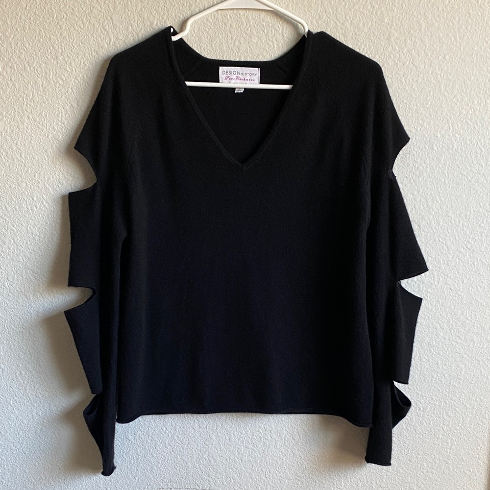 Design History Black Cashmere V-Neck Sweater
